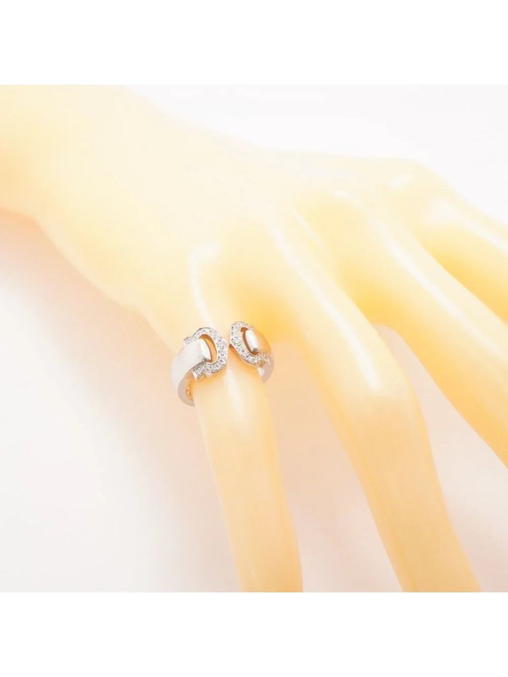 Cartier Ring 2C Boucles 18k White Gold Diamond